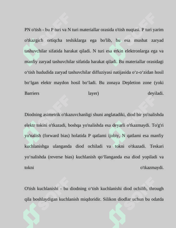 Sxemotexnikaning aktiv diskret elementlari. Yarim o’tkazgich   diodlar, ularning turlari va qo‘llanilishi.  Yarim o’tkazgich diodlar, ularning turlari va qo’llanilishi 5