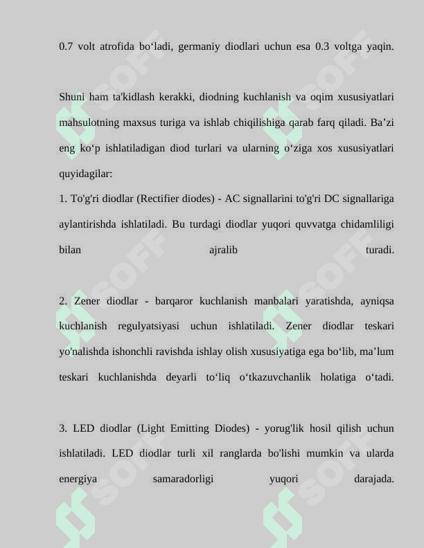 Sxemotexnikaning aktiv diskret elementlari. Yarim o’tkazgich   diodlar, ularning turlari va qo‘llanilishi.  Yarim o’tkazgich diodlar, ularning turlari va qo’llanilishi 6