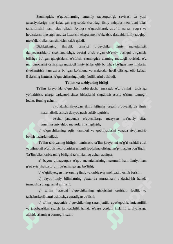Ta’lim jarayonining qonuniyatlari, mazmuni, metodlari va tamoyillari 4