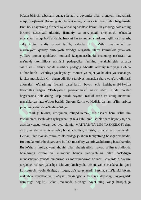Maktabgacha tarbiya yoshidagi bolalar bilan olib boriladigan ijtimoiy pedagogik faoliyat 7