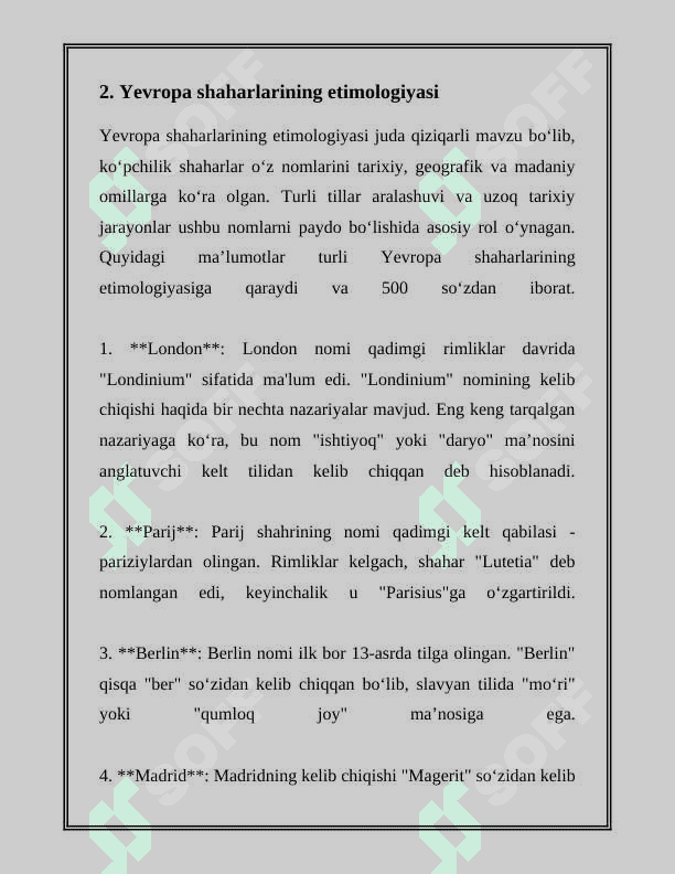 YEVROPA TOPONIMIYASI 6