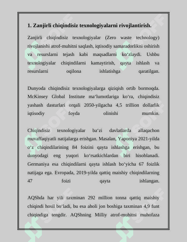 YOPIQ ZANJIRLI CHIQINDISIZ TEXNOLOGIYALAR YARATISH 3
