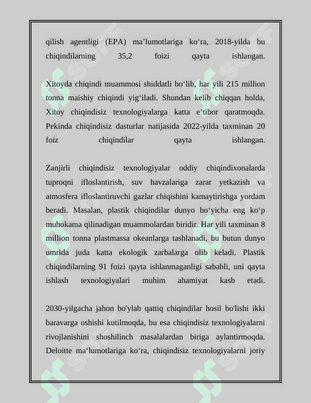 YOPIQ ZANJIRLI CHIQINDISIZ TEXNOLOGIYALAR YARATISH 4