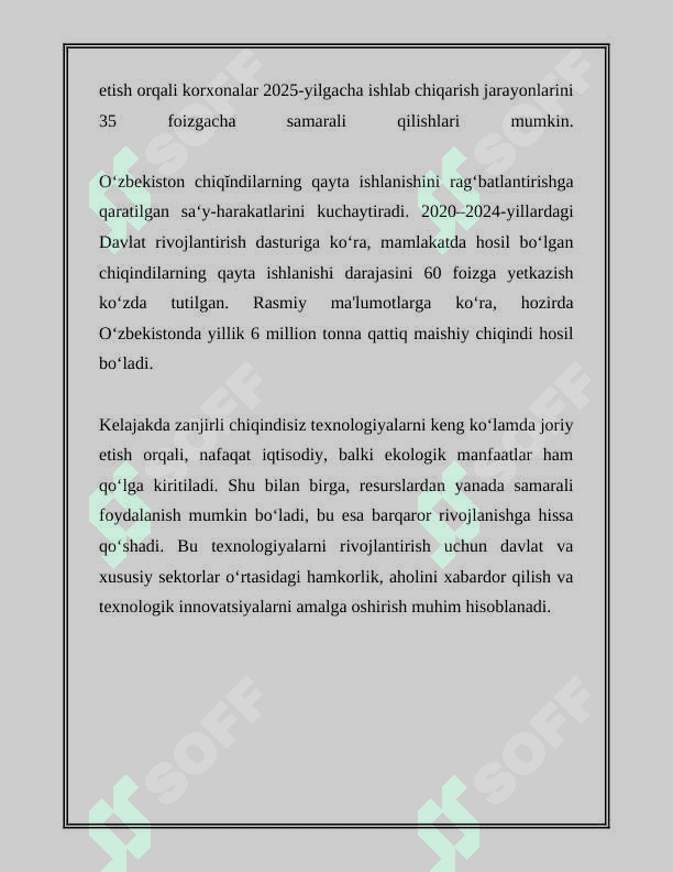 YOPIQ ZANJIRLI CHIQINDISIZ TEXNOLOGIYALAR YARATISH 5