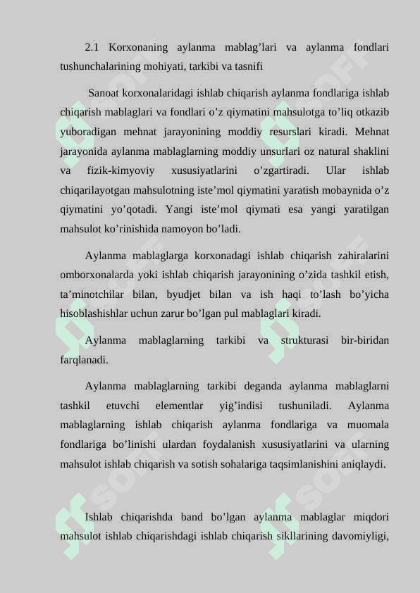 Sanoat ishlab chiqarishning aylanma fondlari va mablag’lari 5