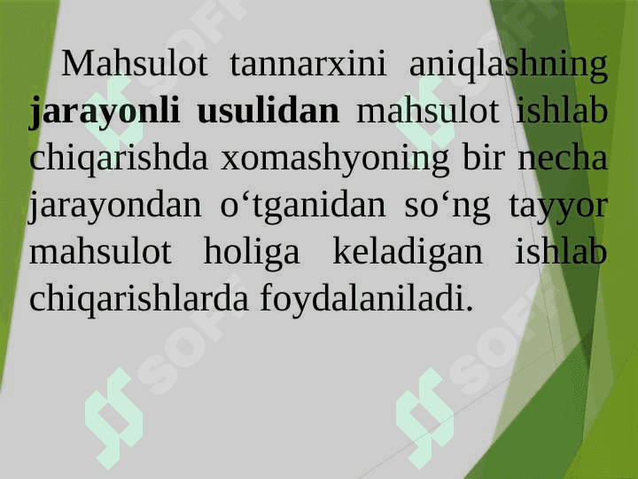 Jarayonli kalkulyatsiya qilish usuli 2