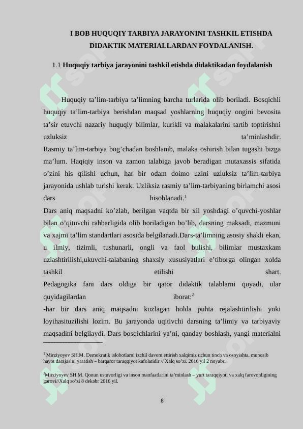 Huquqiy tarbiya texnologiyalarini joriy etish 8