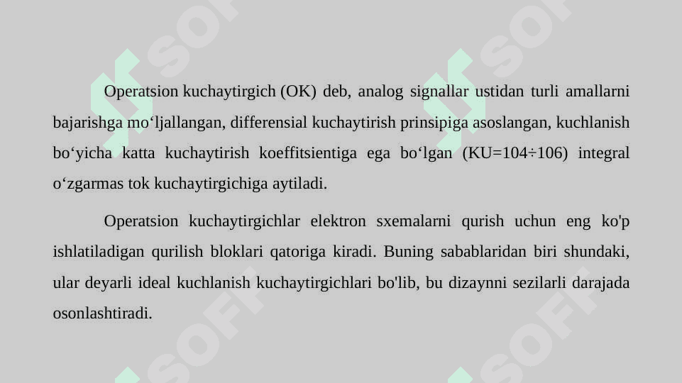 Operatsion Kuchaytirgichlar 2