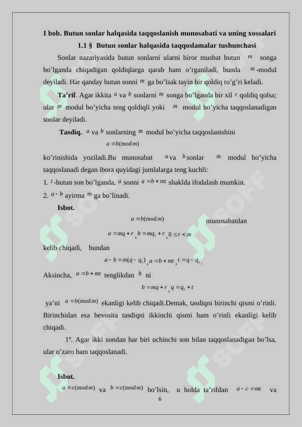 taqqoslamalar. (2) 6