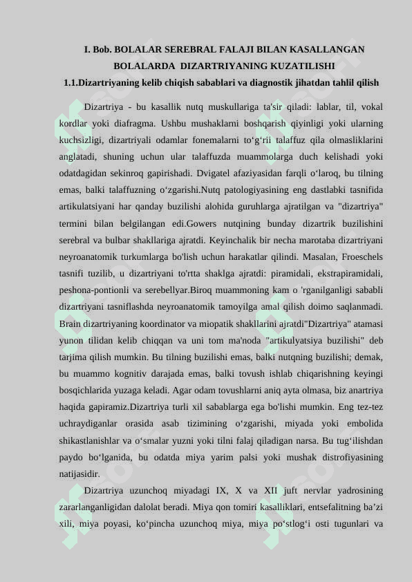 Dizartriya bolalar miya falajlanish kasalligini simptomi sifatida 5