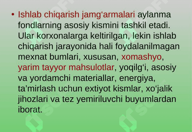 KORXONANING AYLANMA MABLAGLARI 6