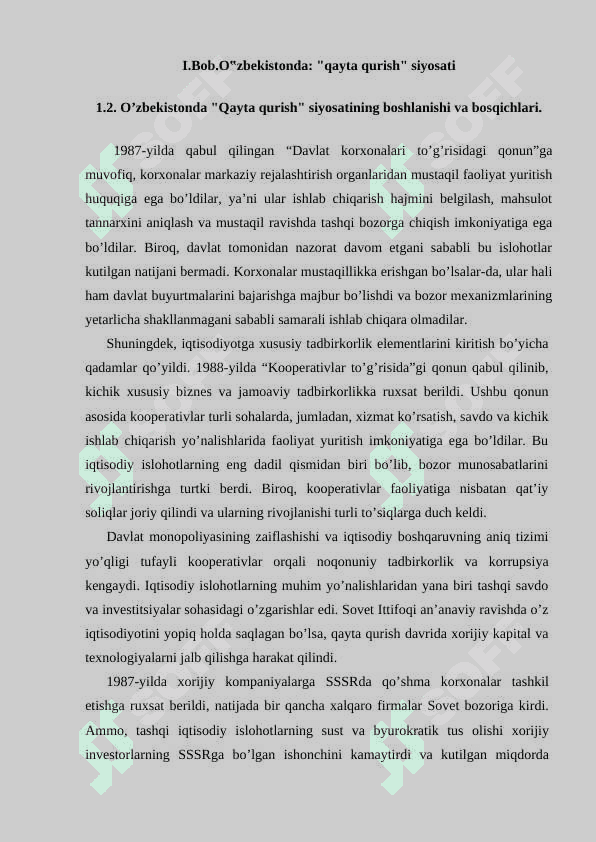 O’zbekistonda sotsializmni isloh qilishga urinish: "qayta qurish" siyosati 8