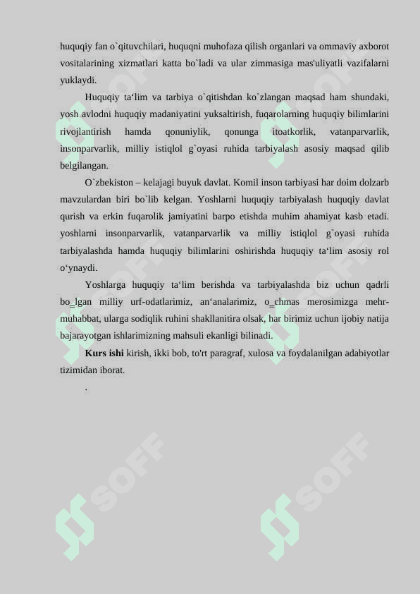Shaxs xususiyatlari hilma hilligi uning huquqiy tarbiyadagi xususiyatlar 5