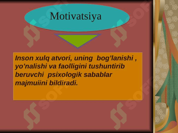 Motivatsiyaning asosiy yondashuvlari 6