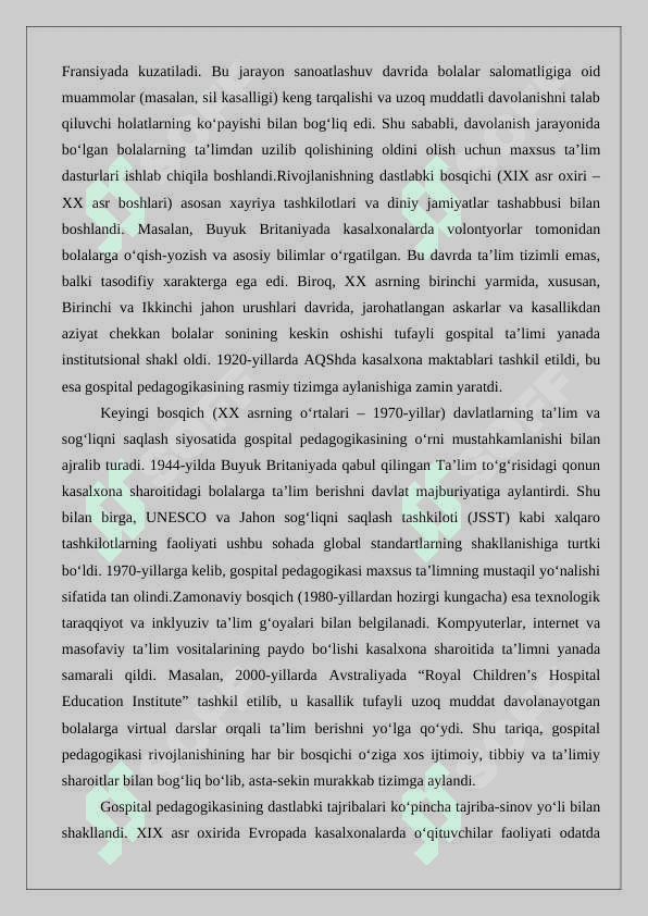 Gospital pedagogika fanining tarixi, mazmuni va mohiyati 6