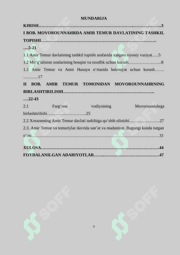 Amir Temur davlatning tashkil topishi 2