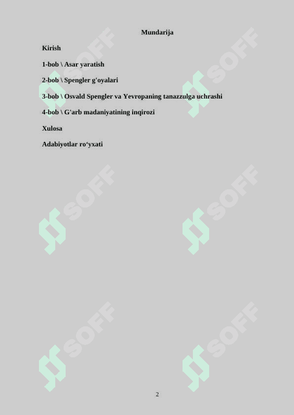 OSVALD SHPENGLERNING “YEVROPA QUYOSHINING SO’NISHI ASARI” referat 2