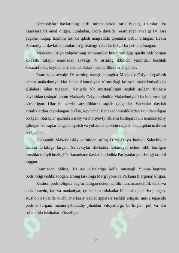 DAVLATCHILIK VA HUQUQIY MADANIYAT TARIXIDAN 7