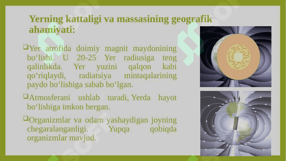 Yer-Yerning shakli va harakatlari. Ularning geografik oqibatlari. Yerning ichki tuzilishi 3