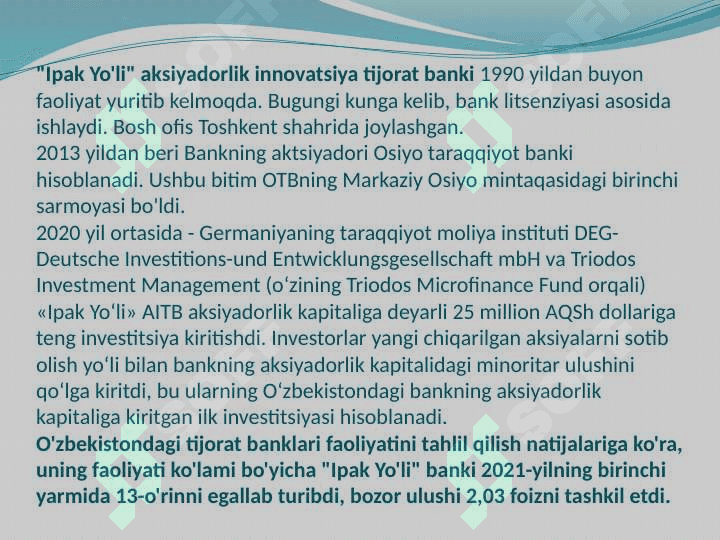 IPAKYO'LI BANK PREZENTATSIYA 2