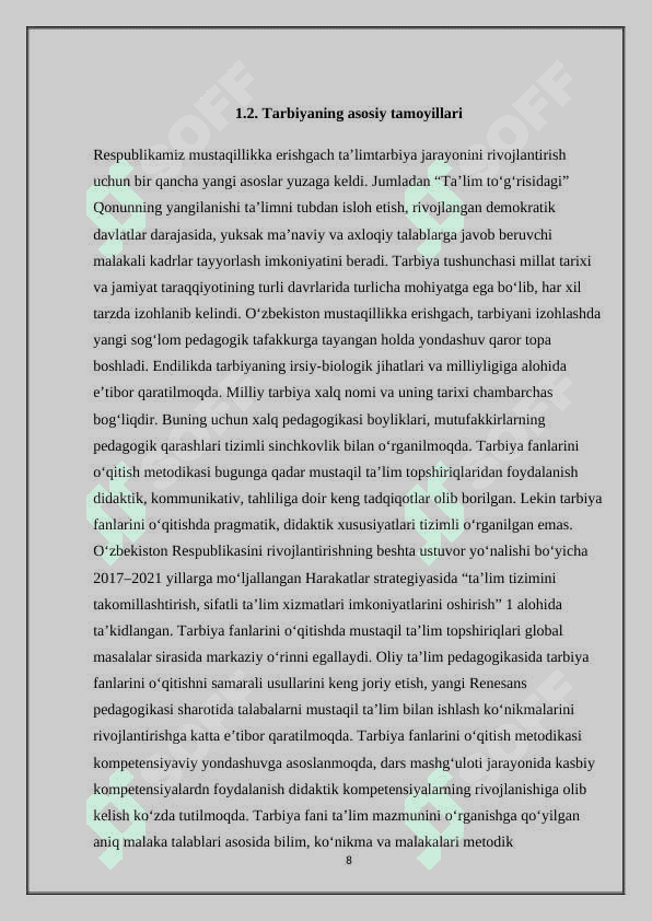 Tarbiyaning o'ziga xos xusiyatlari 8
