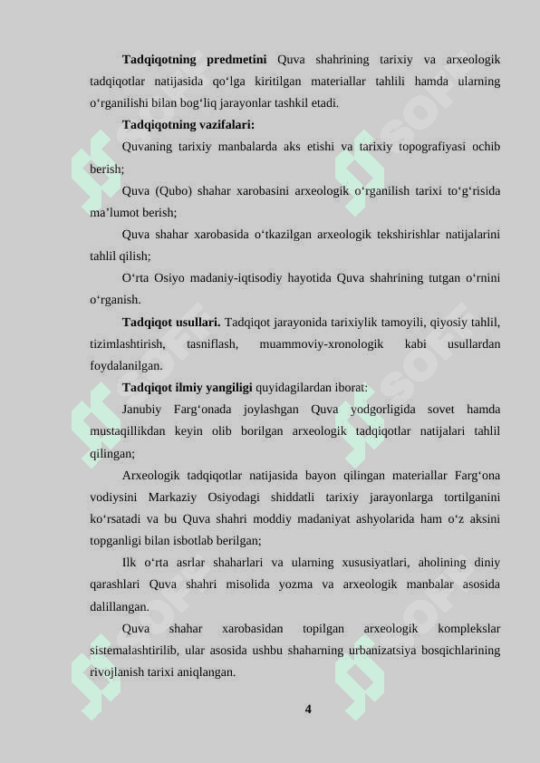 Quva shahristoni arxeologik tadqiqotlari, topilmalar va davriy tahlil 4