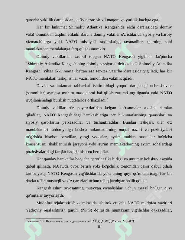 SHIMOLIY ATLANTIKA (NATO) BLOKINING VUJUDGA KELISH SABABLARI VA OQIBATLARI 8