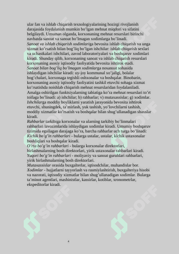 Mehnat resurslarining korxonada salohiyatitutgan o’rni 4