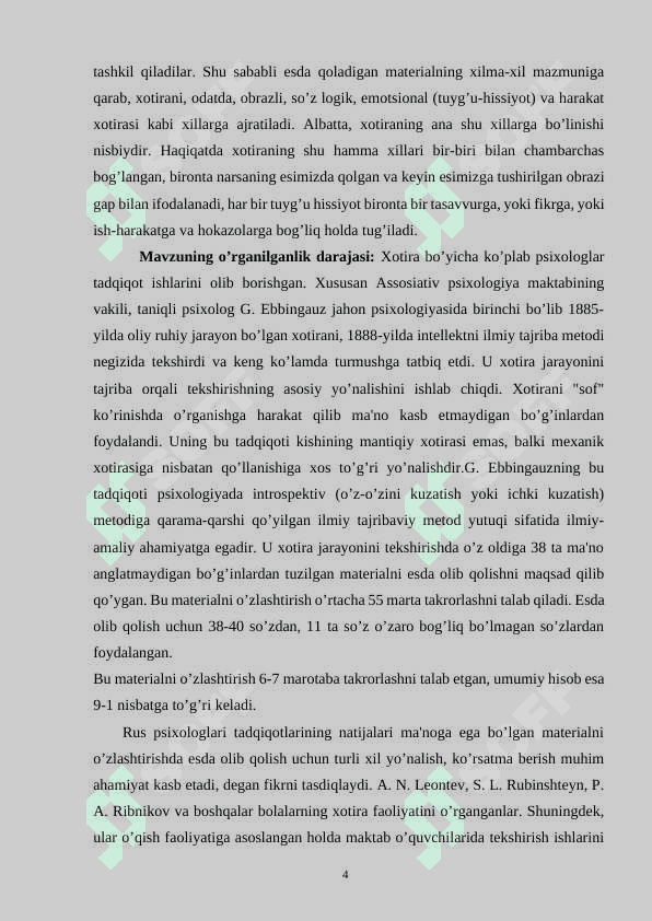 XOTIRA VA TASAVVUR TIMSOLLARI 4