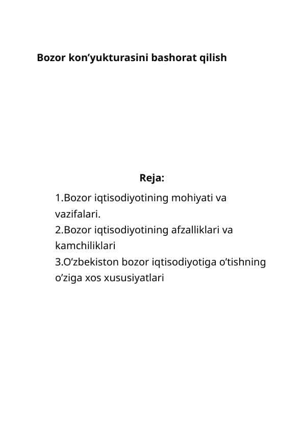 bozor konyukturasini bashorat qilish 1