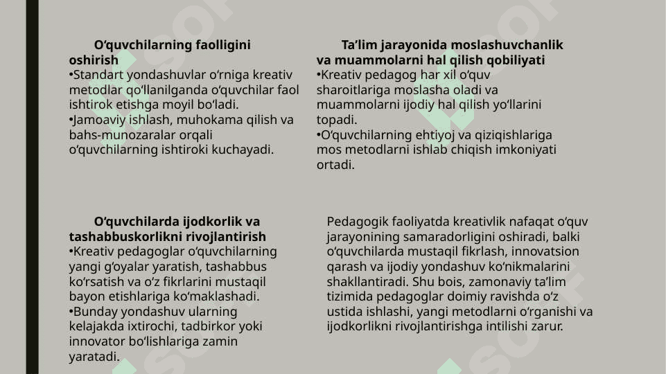 Pedagoglarda kreativlik sifatlarini rivojlantirish bosqichlari 4