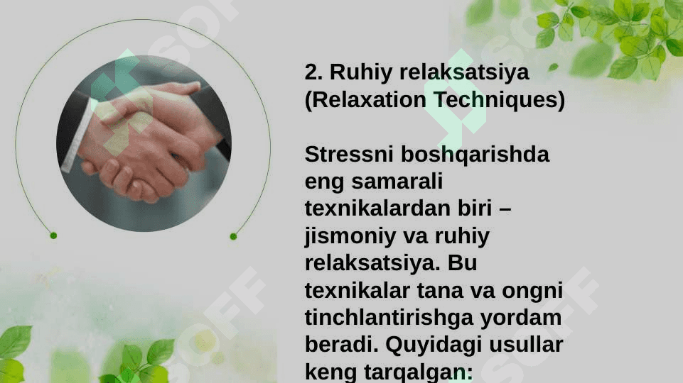 Stressni boshqarishning psixologik texnikalari 4