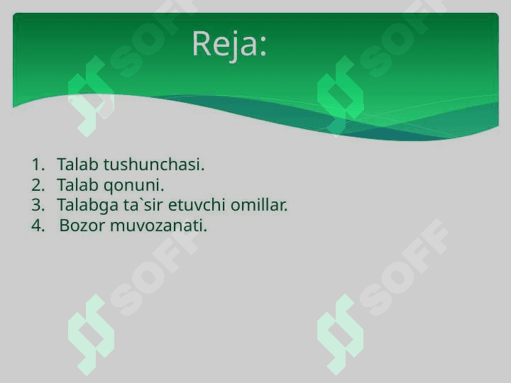 Talab miqdoriga ta'sir qiluvchi omillar 2