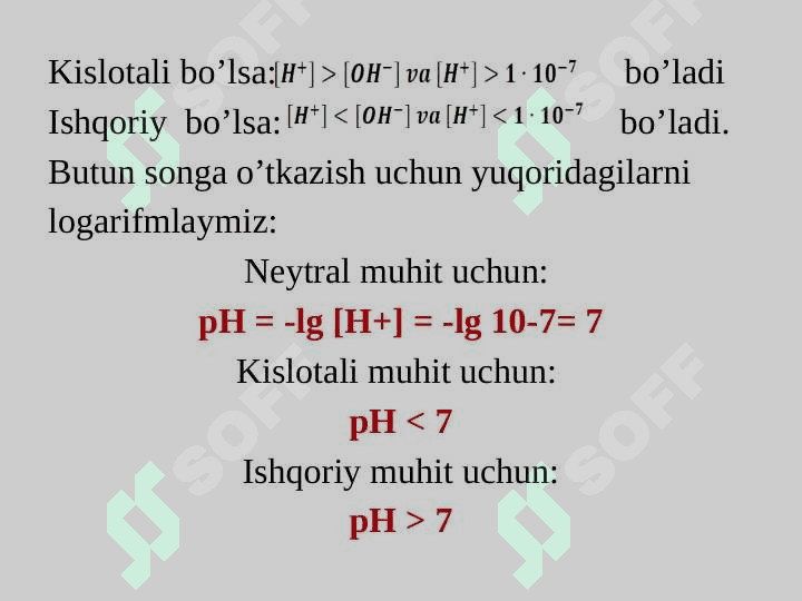 KISLOTA ASOSLI MUVOZANAT . BUFER SISTEMALAR 6