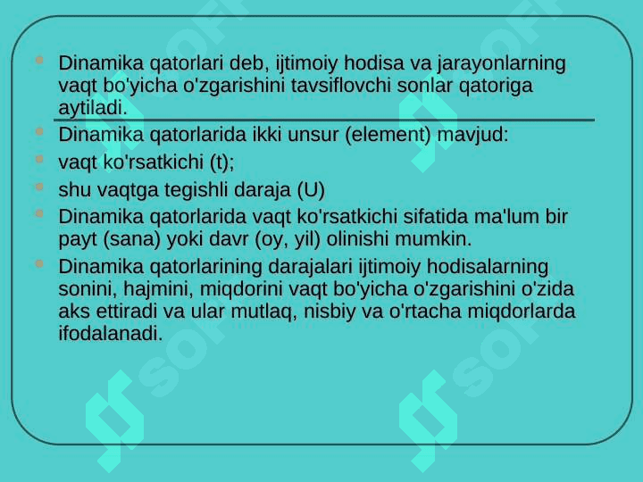 Dinamika qatorlari 3