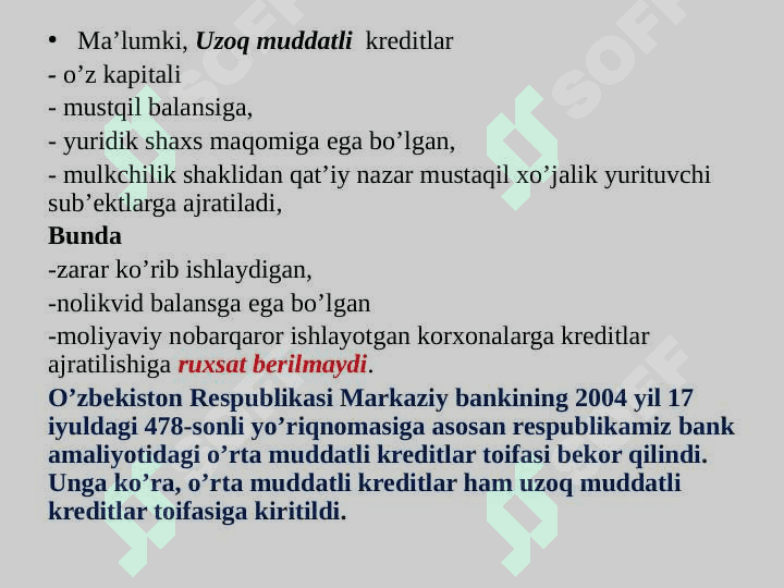 Chet el investitsiyalari va kreditlar xisobiga loyihalarni moliyalashtirish 6