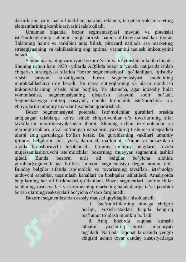 BOZOR SEGMENTASIYASI 2