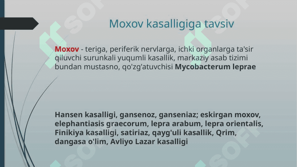 MOXOV (LEPRA) GANZEN KASALLIGI 2