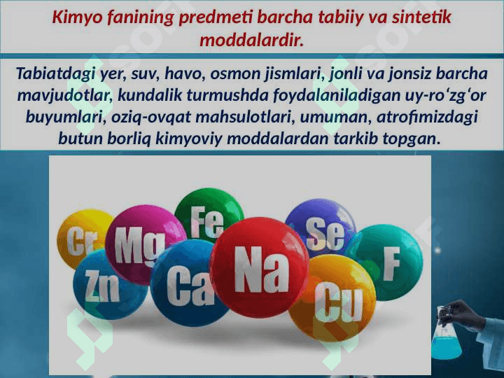 Kimyo fani  vazifalari va uning tarixi 4