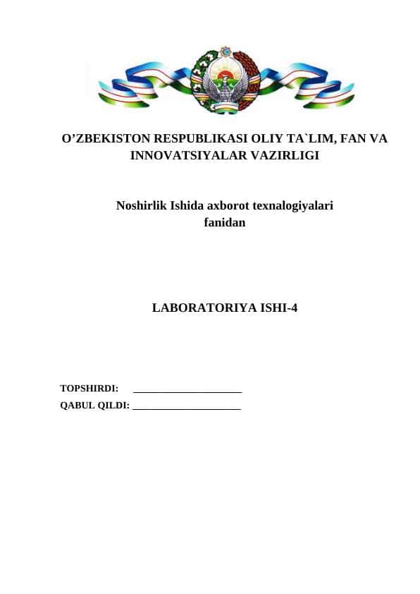 Noshirlik Ishida axborot texnalogiyalari 1