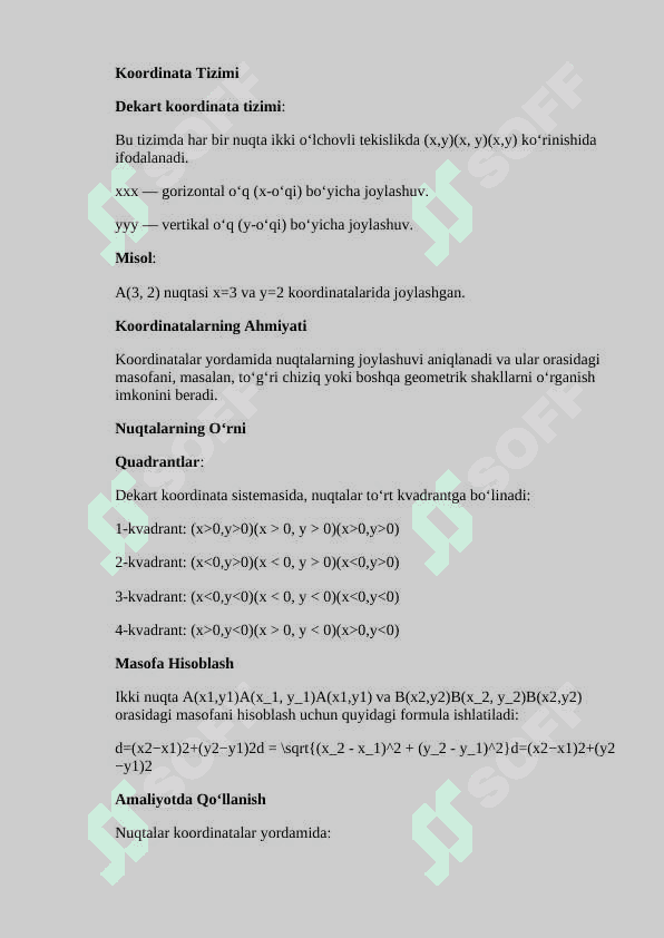 Analitik geometriyaning sodda massalari 6