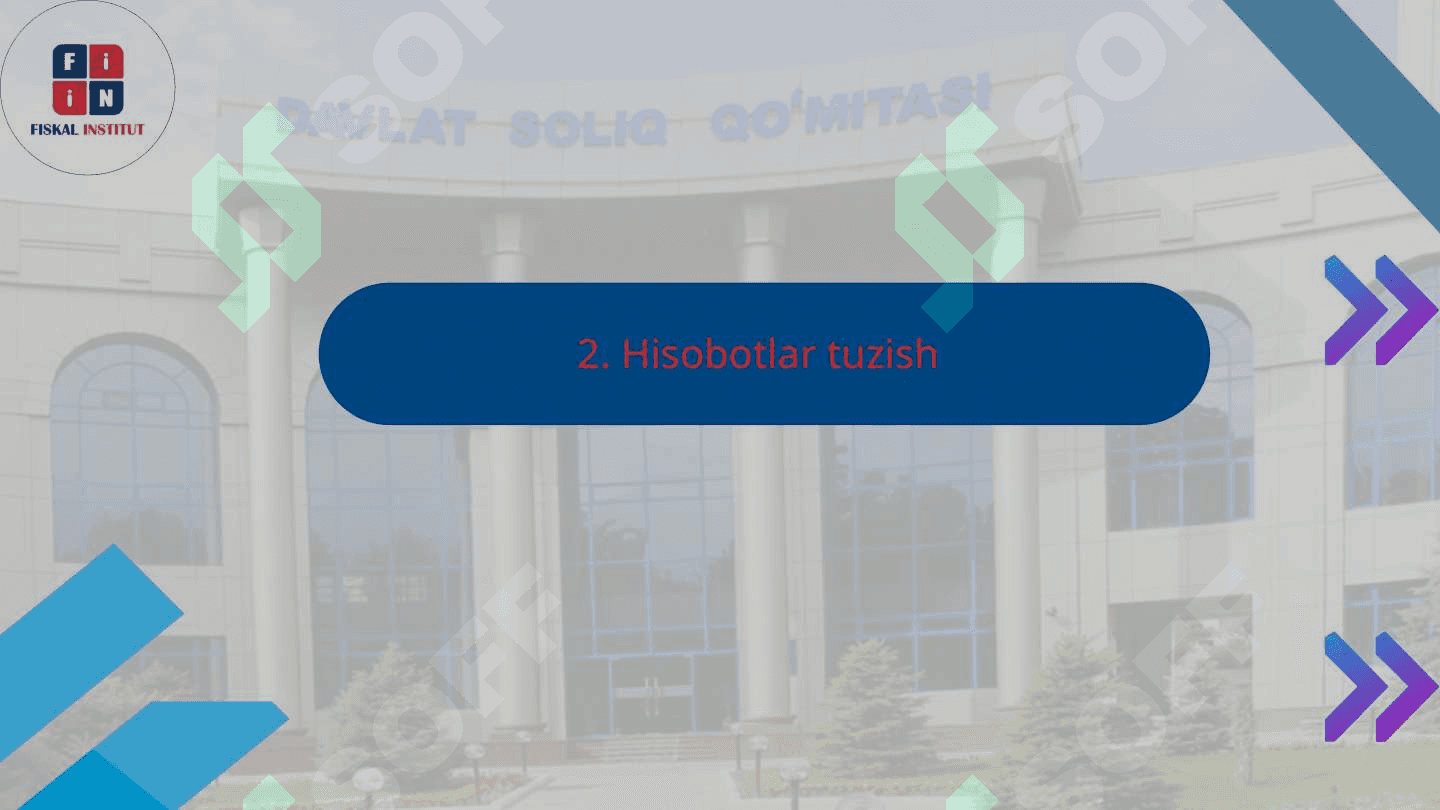 SINOV BALANSI VA XATOLAR, ASOSIY MOLIYAVIY HISOBOTLARNI TAYYORLASH 8