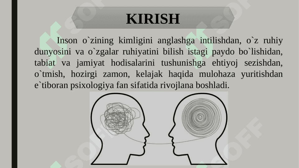 Psixologiya fani sohalari va uning tadqiqot metodlari / MUSTAQIL ISH 2
