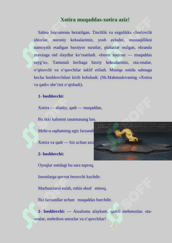 Xotira muqaddas-xotira aziz 2
