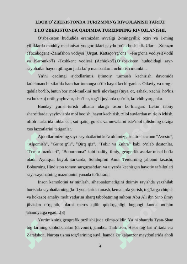 “O`zbekistonning turizm salohiyati” 4