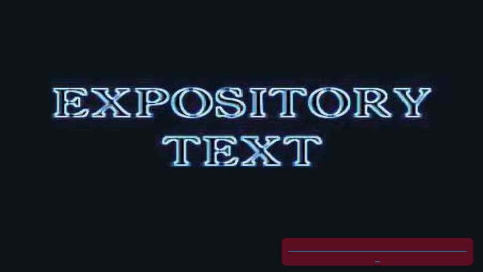 Expository texts