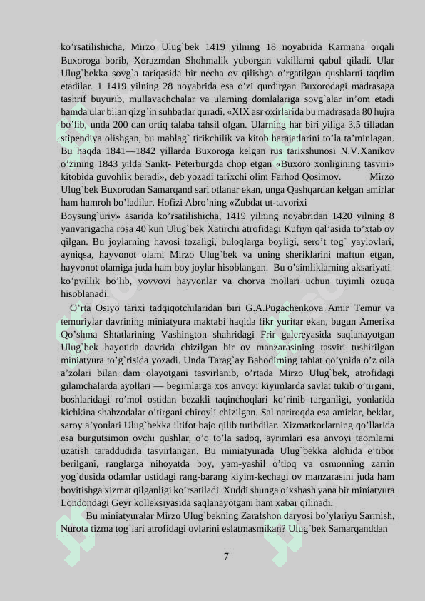 “TARIXI ARBA ULUS” ASARI TARIXIY MANBA SIFATIDA 7