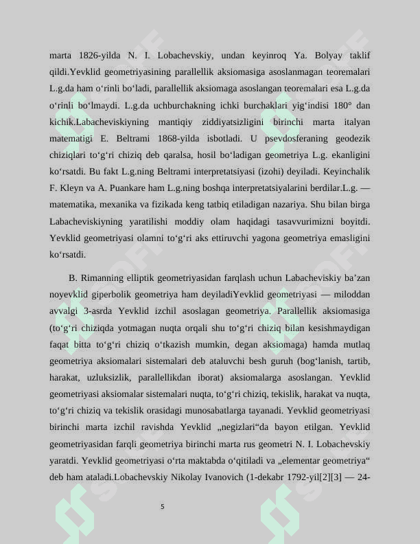 Lobachevskiy geometriyasining  turli modellari 5