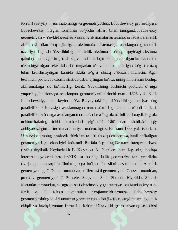 Lobachevskiy geometriyasining  turli modellari 6