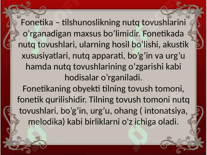 Fonetika haqida ma'lumot. Fonetika va uning turlari. 3
